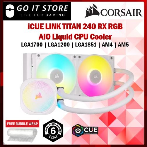 CORSAIR iCUE LINK TITAN 240 RX LCD AIO 240mm Radiator (BLACK/WHITE ...