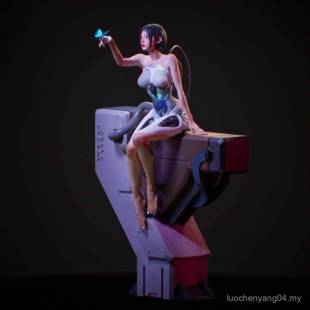 Mechanic Angel Cyberpunk Bionic Man S6 Figure Statue GK White Model ...