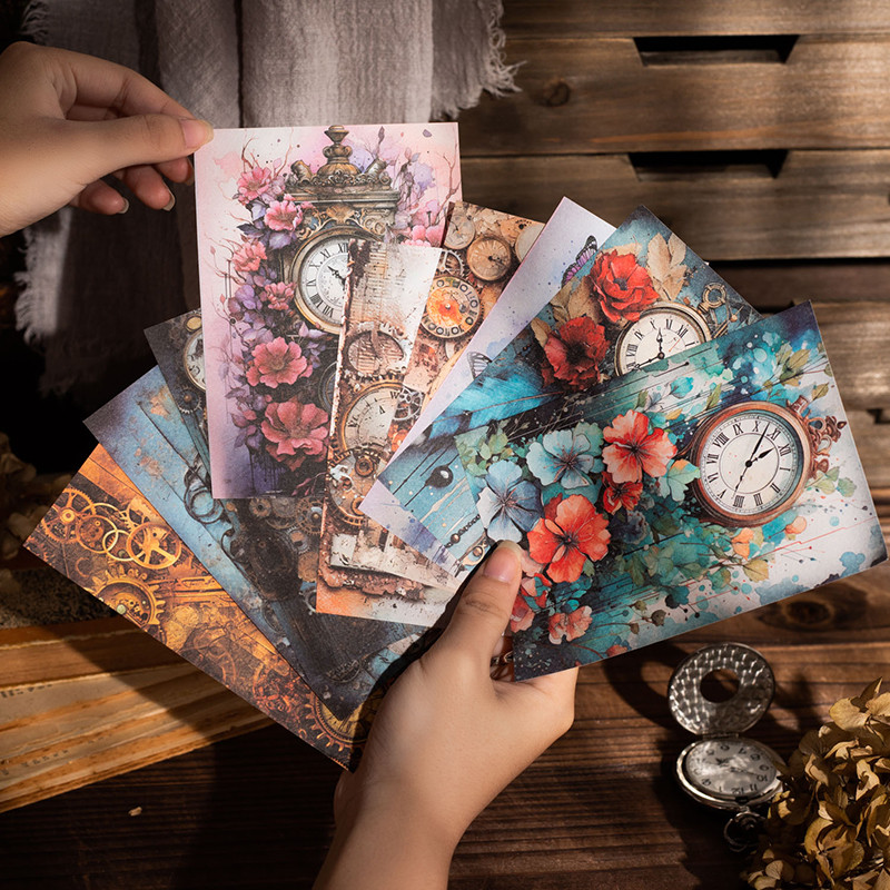 Midoo 30pcs Retro Clock Material Paper Collage Scrapbooking Decor ...