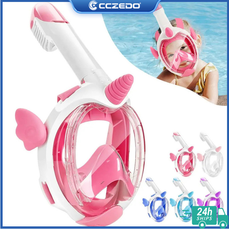 CCZedo Diving Mask Full Face Snorkel Mask for Kids Anti-LeakSnorkeling ...