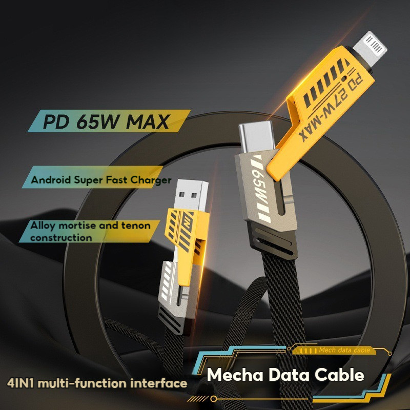 Portable 4-in-1 Data Cable 1m Mobile 66W Fast Charge Data Cable for ...
