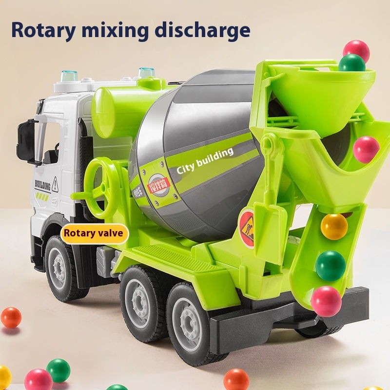 Large Cement Truck Mixer Truck Toy Boy Children Concrete Engineering Truck Tank Truck Crane ...