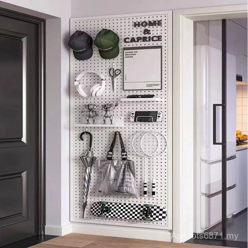 Pegboard Organizer Round Hole Metal Wire-Wrap Board Storage Rack ...