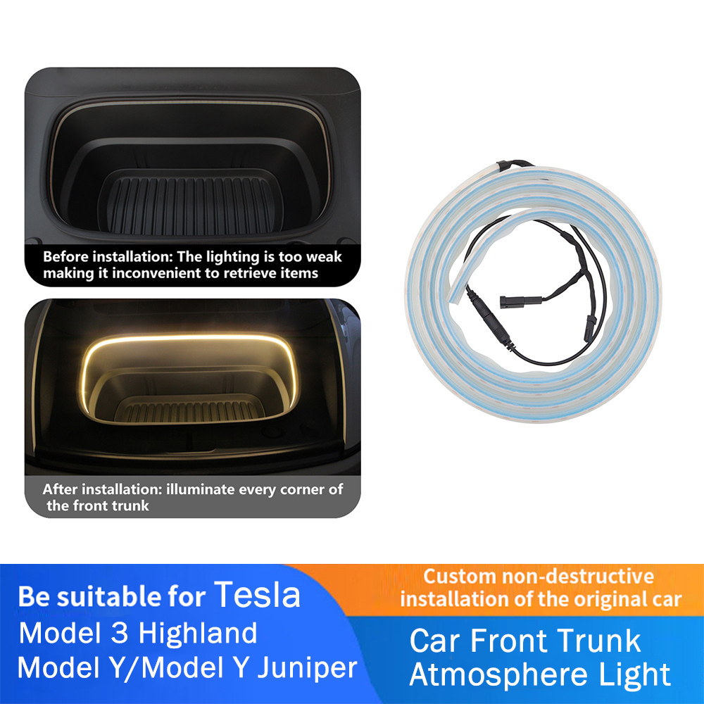Frunk Light Strip For Tesla Model Y 2021-2024 Front Trunk LED Ambient ...