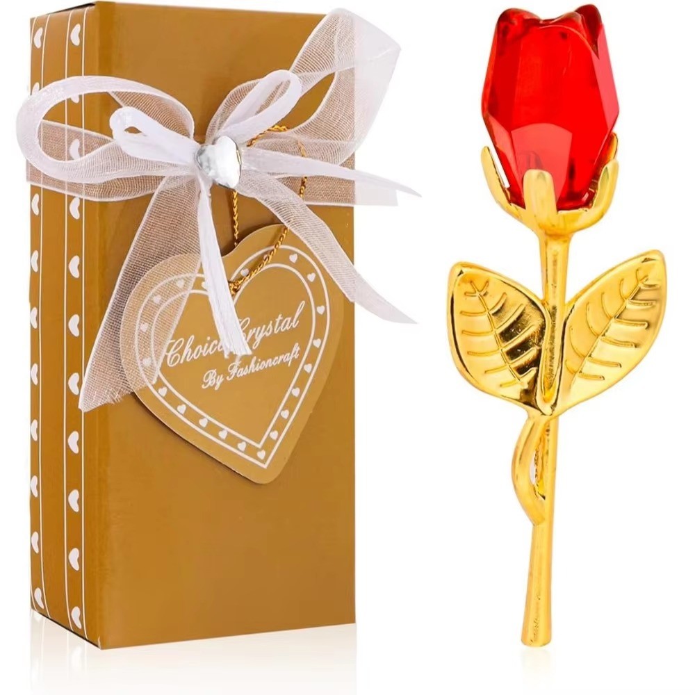Glass Rose Mini Crystal Flower with Box Romantic Crystal Rose Forever ...