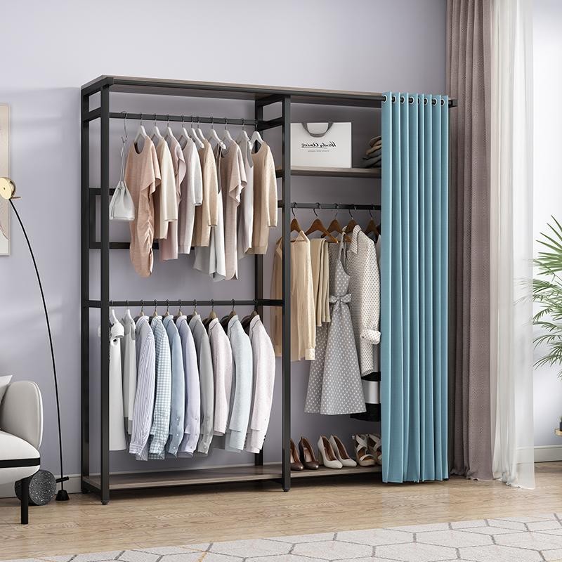 Wardrobe steel simple wardrobe open wardrobe floor-standing clothes ...