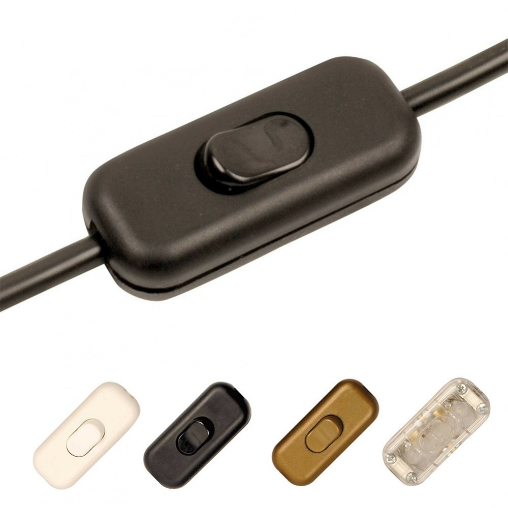 Black Transparent In Line Switch Rocker Switch 250V Bedside Lamp Switch ...