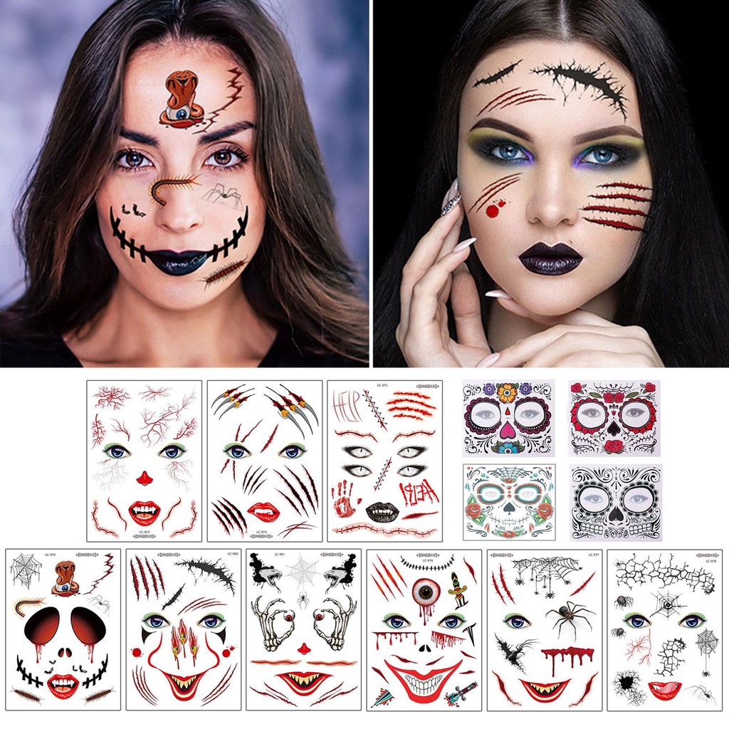 Facial Makeup Sticker Special Waterproof Face Tattoo Stickers Up Face ...