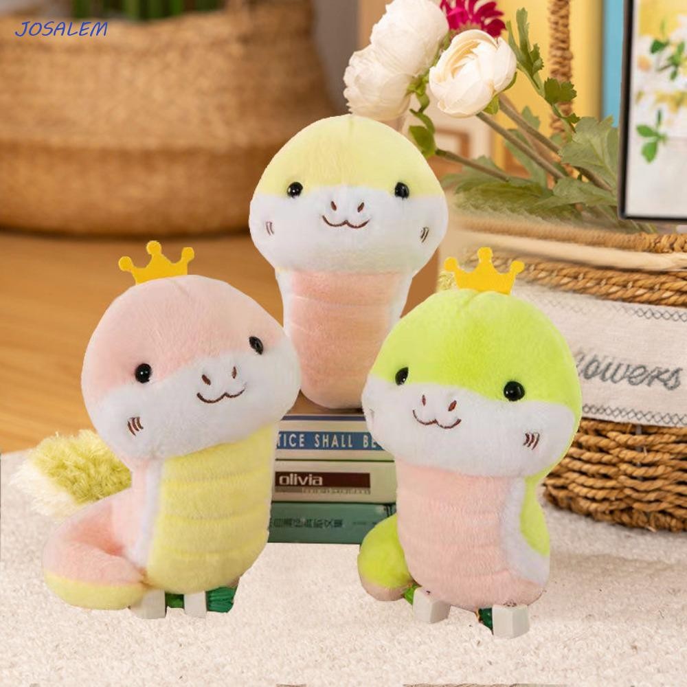 JOSALEM Snake Plush Toy, Crown Stuffed Animal Snake Mascot Toy ...