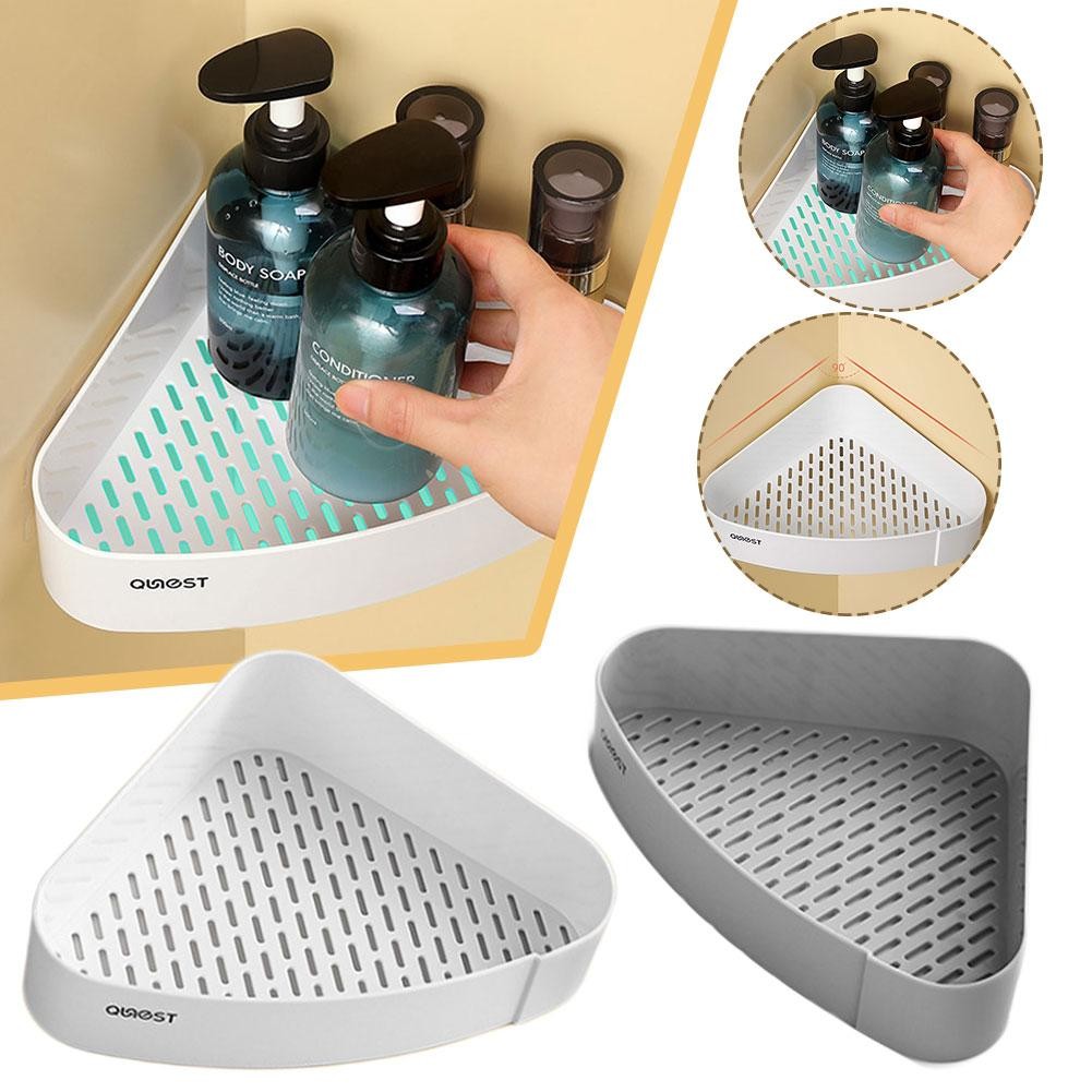 Bathroom Shelf Corner Space Abs Plastic Bathroom Triangle Shower Rack ...