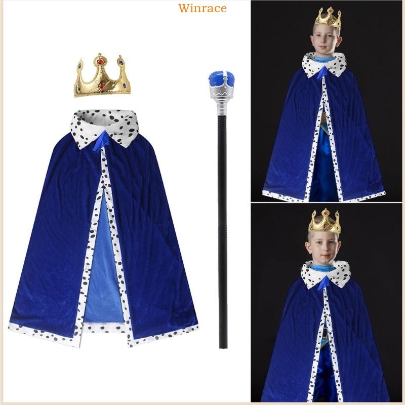 WRC King Robe Costume King Cloak and Crown Halloween King Cape for Kid ...