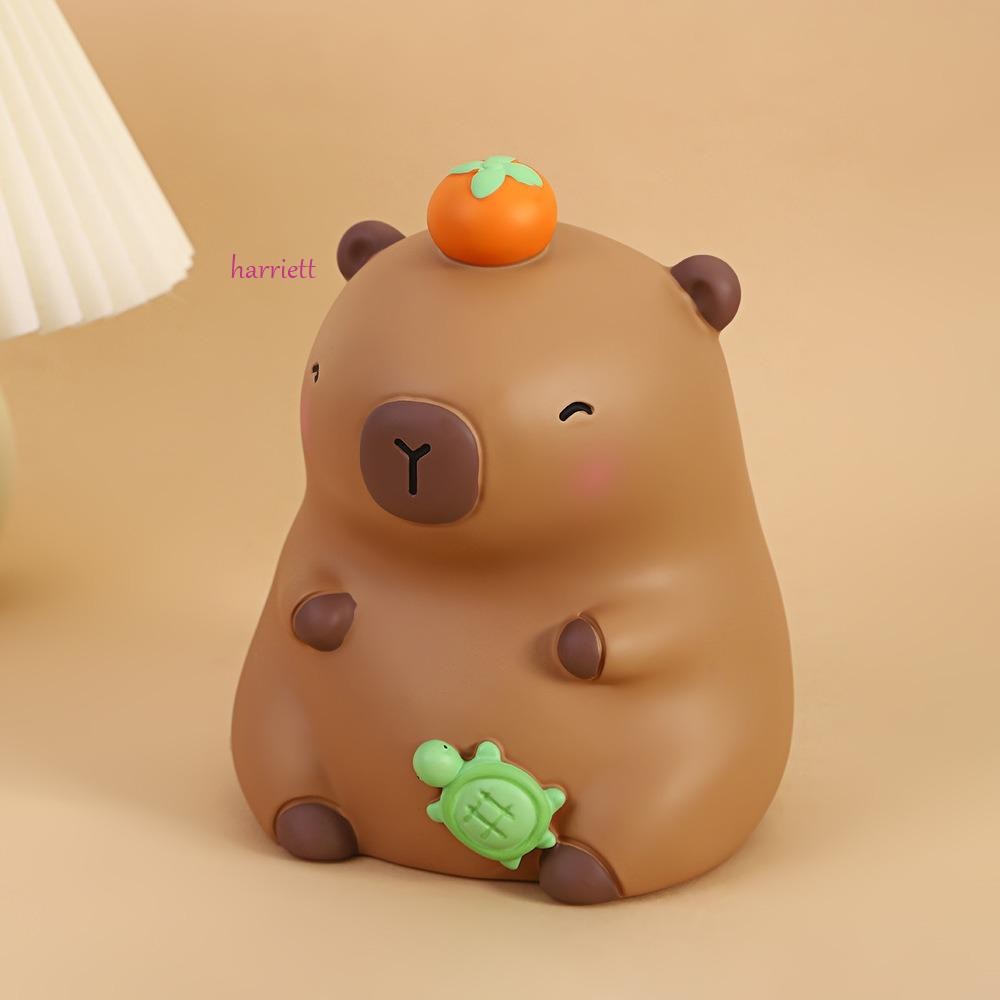 Tirelire Capybara Incassable - Vinyle Souple - 16x12x12 Cm - Couvercle Rotatif Bas - Décoration Chambre Enfant Cadeau - 8