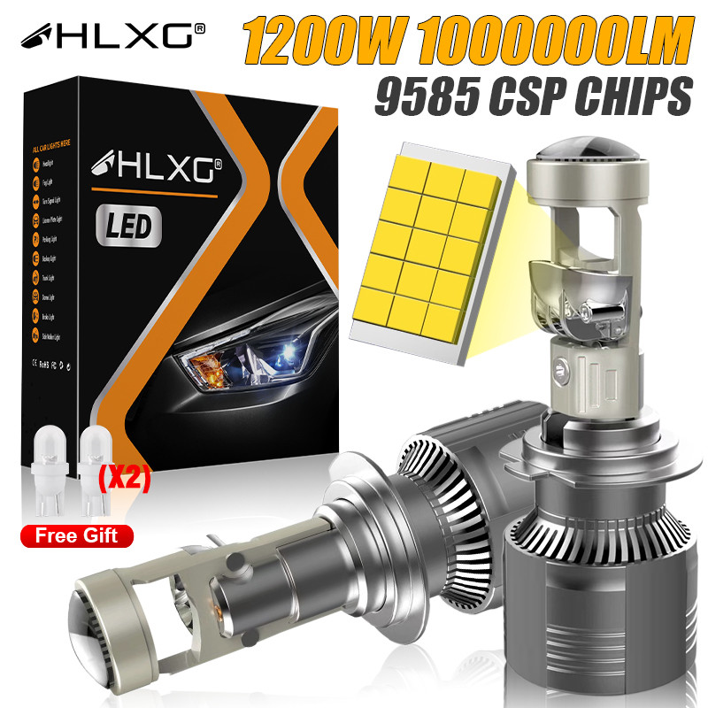 HLXG H7 H4 Canbus Car Headlight Mini Lens H11 H8 9005 9006 HB3 HB4 LED ...