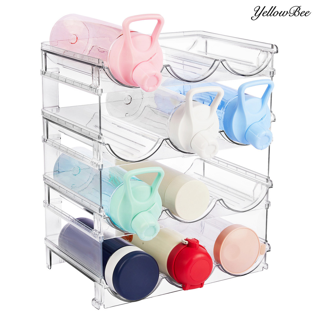 YB-Water Bottle Storage Rack Transparent 2/3/4 Layers Detachable ...