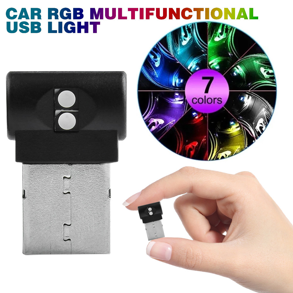 Button Car USB Atmosphere Light Romantic LED Colorful Color Change ...