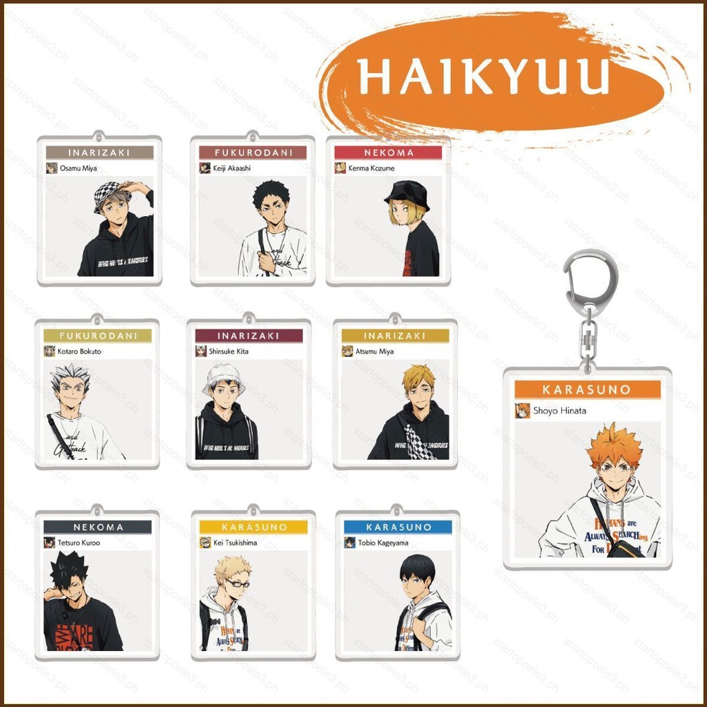 ST3 Anime Haikyuu Keychian Anime Keyring Bag Pendant Hinata Kageyama ...