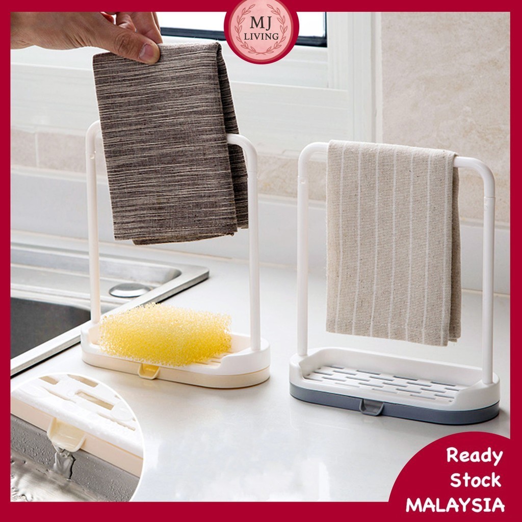 Multifunction Kitchen Organizer Rack Drain Towel Holder Vertical Soap ...