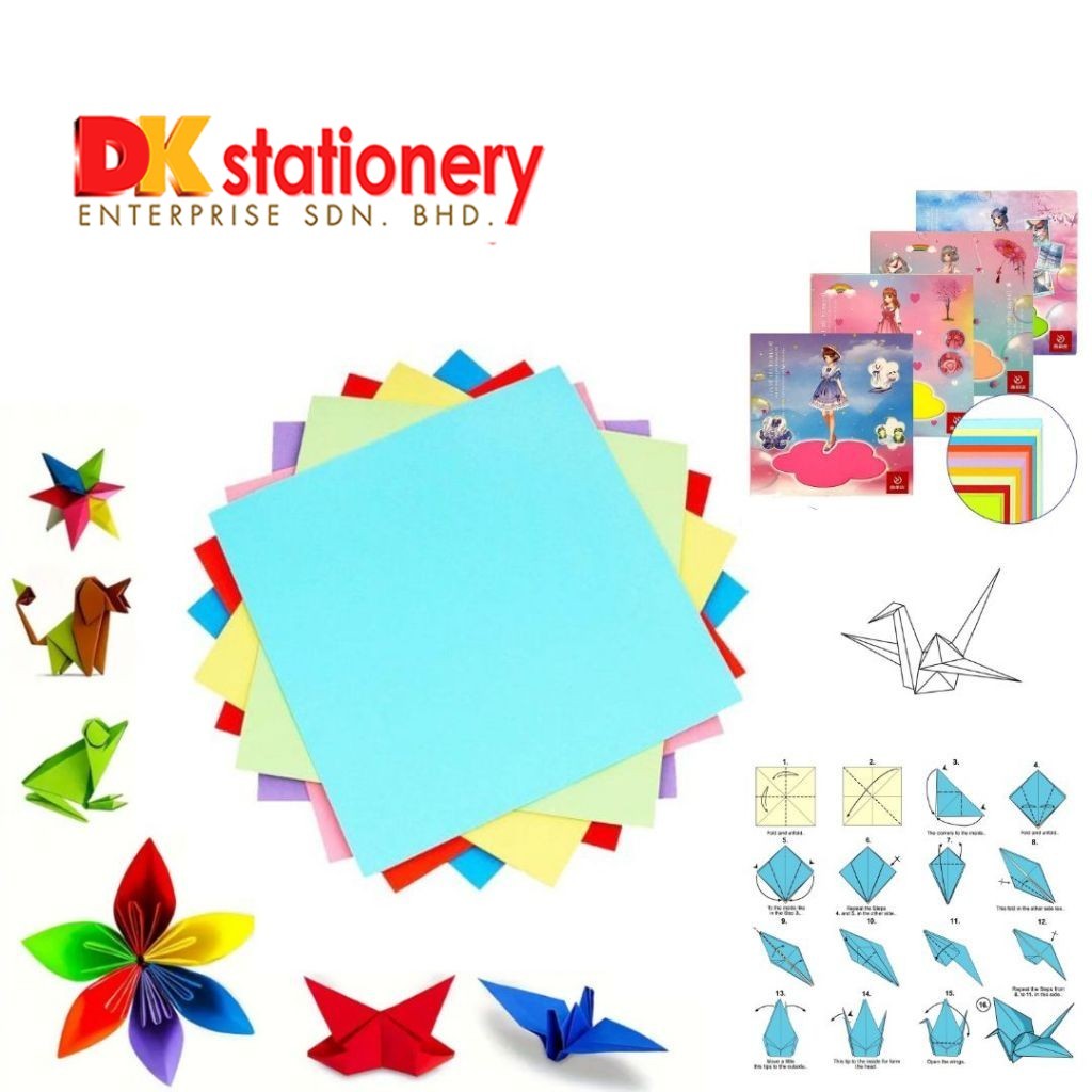 Origami Paper 150mm x 150mm - Assorted Colors for Paper Folding Crafts ...