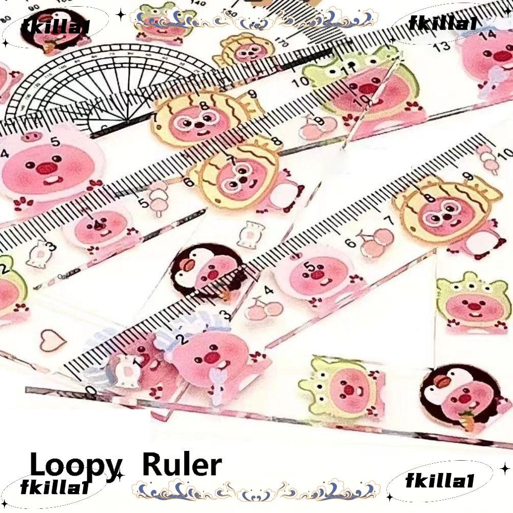 FKILA 1 Set Metric Ruler, Loopy Plastic Measuring Too, Cute Triangle ...