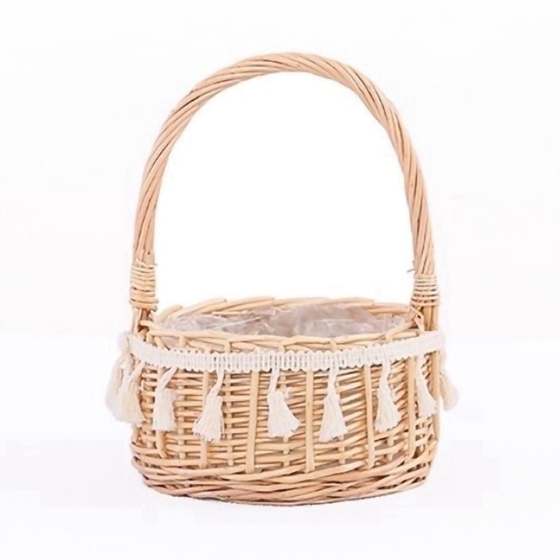 Rattan Basket Portable Flower Basket Flower Arrangement Bamboo Basket ...