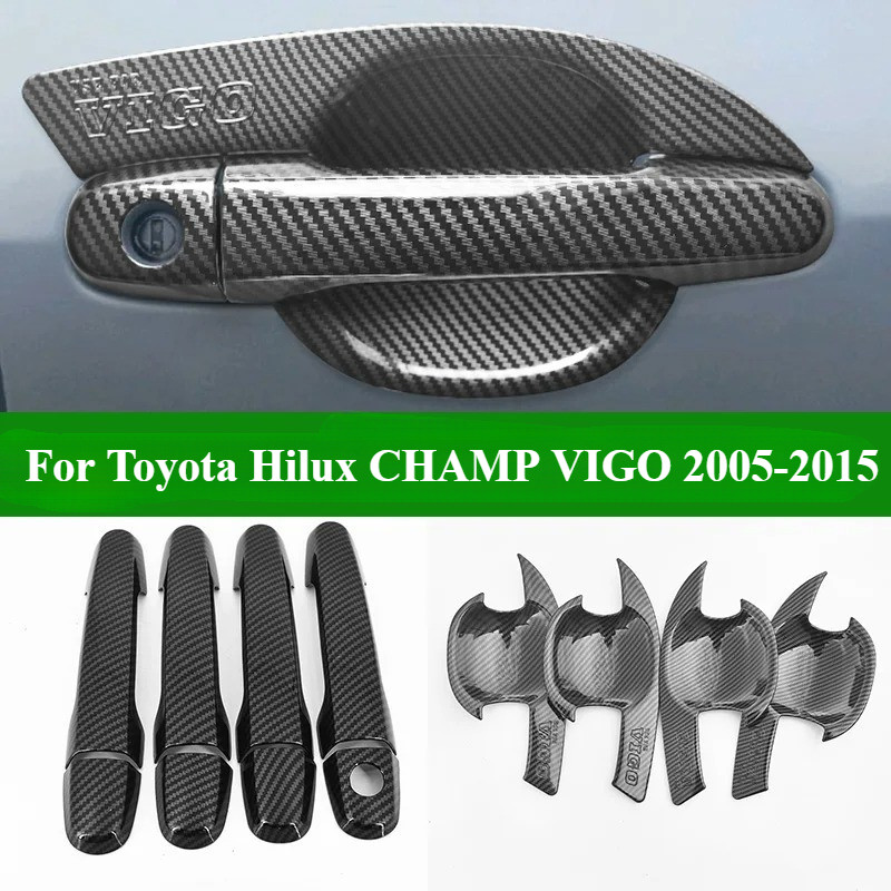 Carbon Fiber Style Door Handle Covers For Toyota Camry 2018-2023 - 4-Piece Set, ABS Material, No Smart Sensor