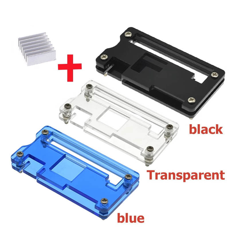Raspberry Pi Zero W Acrylic Case 3 Colors Box Shell + Heat SinK ...