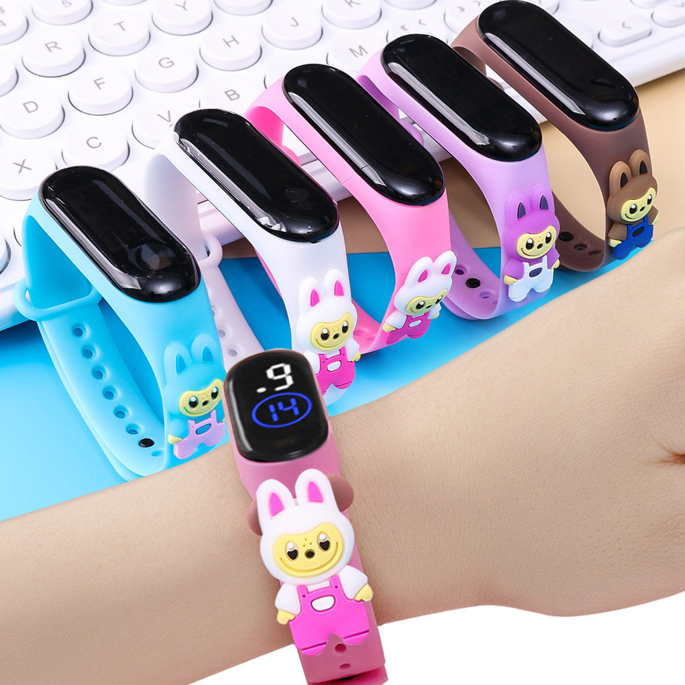 Cute Cartoon Labubu The Monster Kids LED Digital Touch Sport Electronic ...