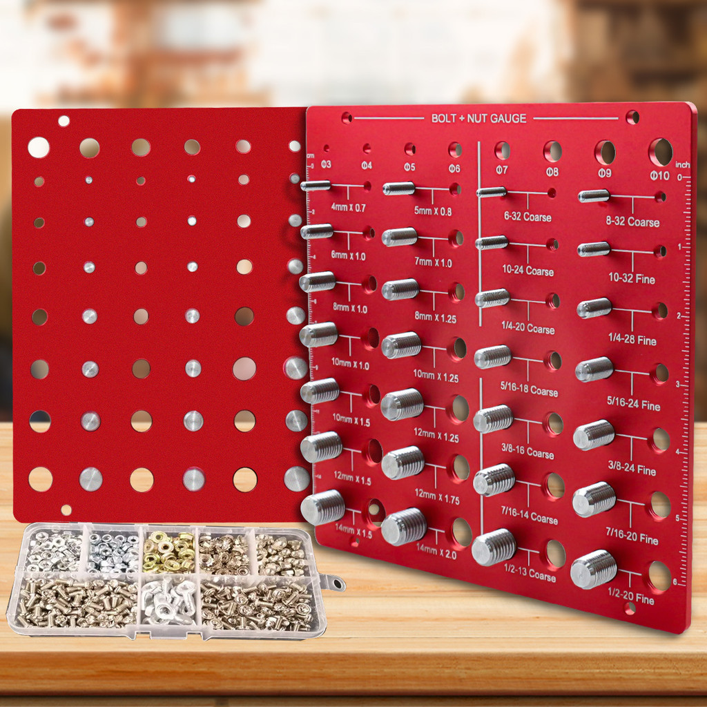 Metric Inch Thread Measuring Gauge Nut and Bolt Thread Logo Checker ...