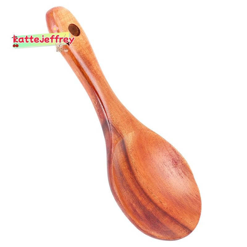 Teak Wood Spoon Natural Solid Wood Rice Spoon Wooden Rice Paddle ...