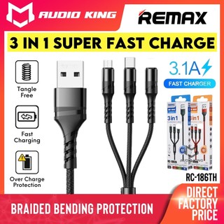 REMAX Universal 3 In 1 Cable Android Fast Charging Kabel 3.1A Wayar ...