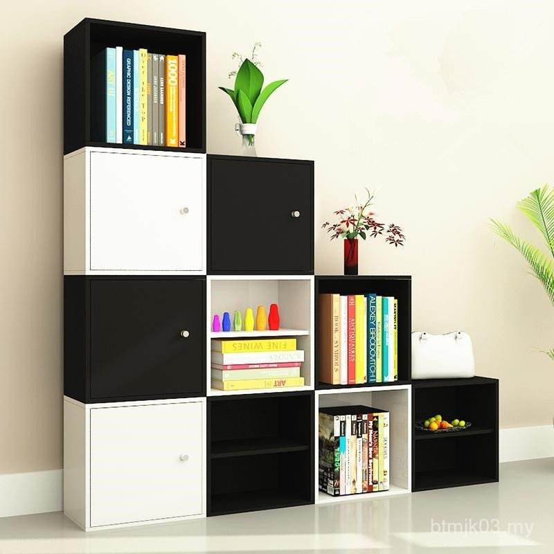 Simple Modern Bookcase Bookshelf with Door Locker Free Combination ...