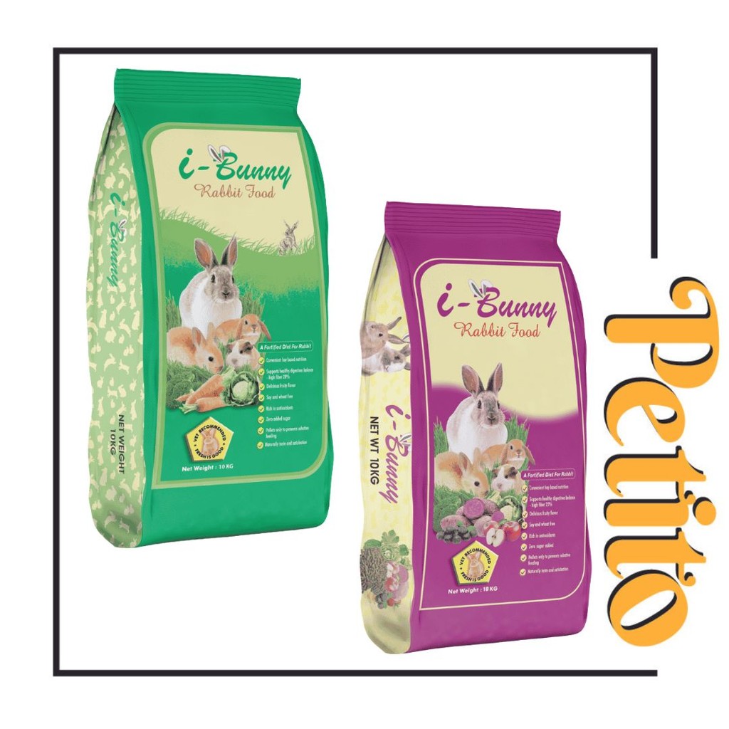 I-Bunny Rabbit Food 10kg - Rabbit & Guinea Pig Food / Purple Sweet ...