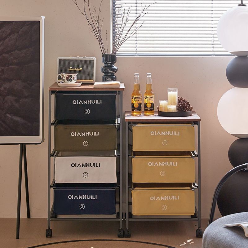 Simple Industrial Wind Canvas Drawer Storage Cabinet Removable Storage ...