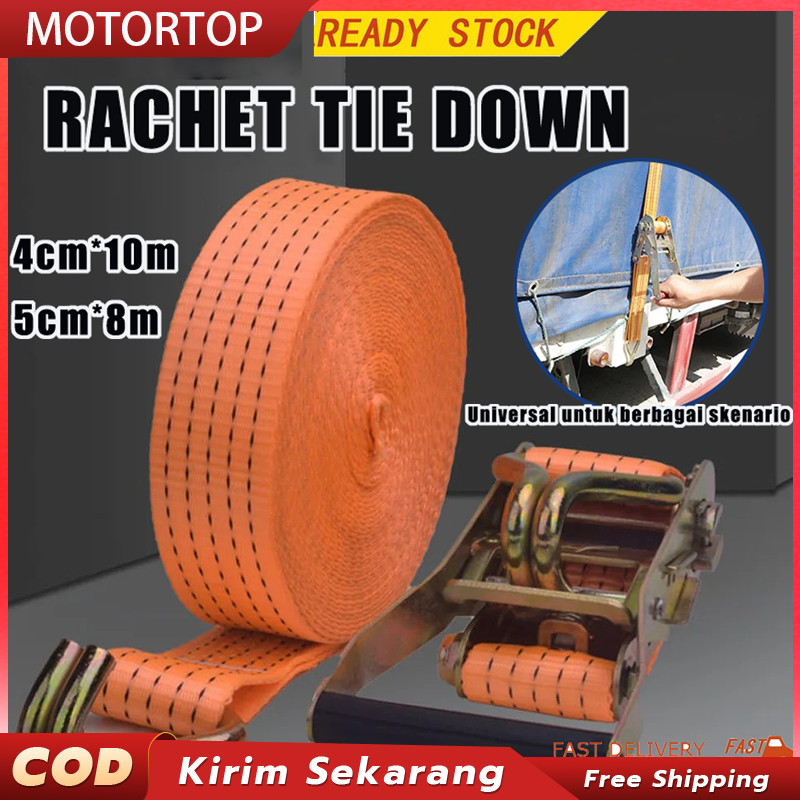 【Send Now】5cm*4-10m Ratchet Tie Down Speed Strap 10 TON /Cargo Lashing ...