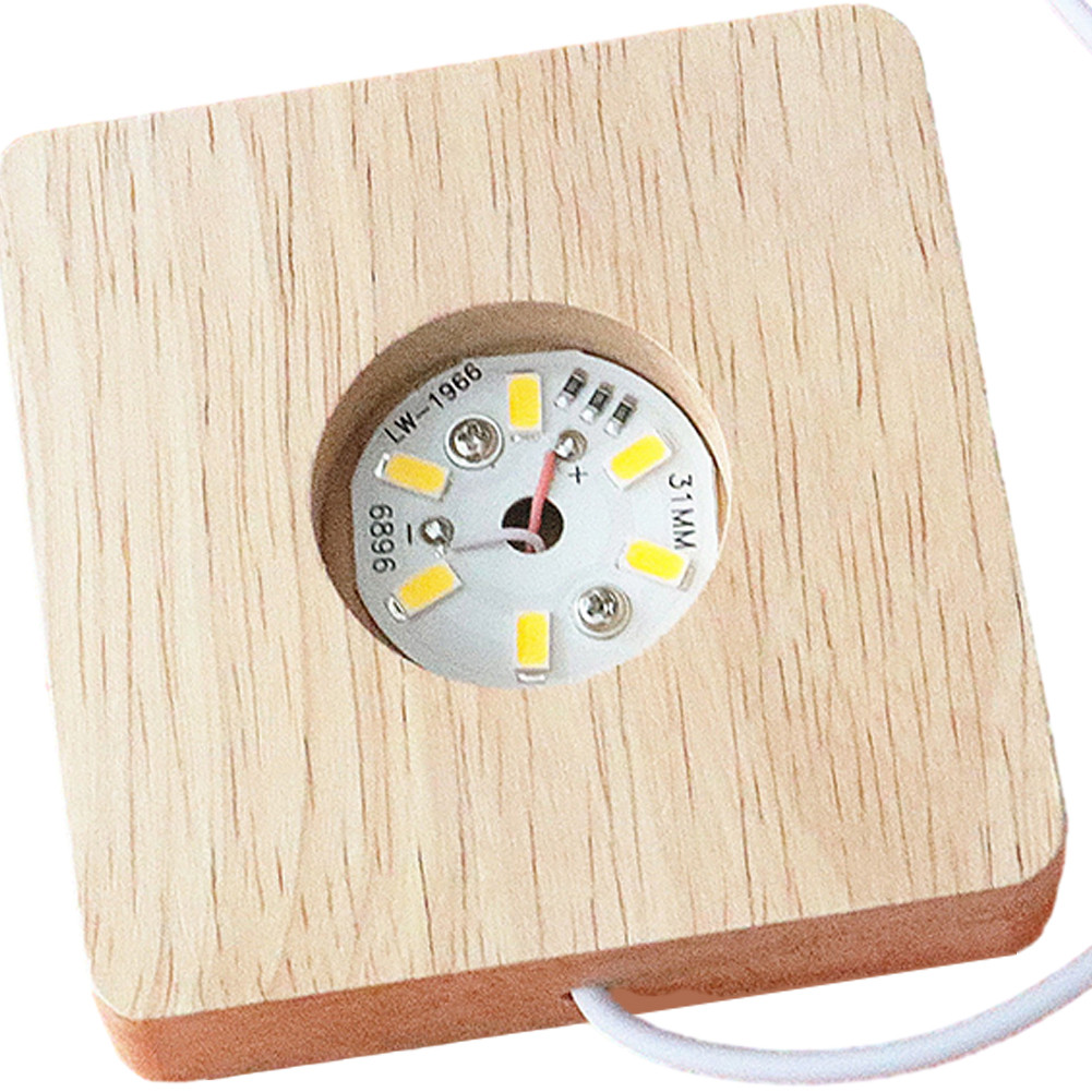 8cm LED Display Stand Square Glass Lighted Base for Resin Acrylic (Warm ...