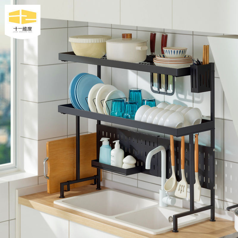 Retractable Sink Rack Drain Dish Rack Kitchen Rack Countertop Dish Sink ...