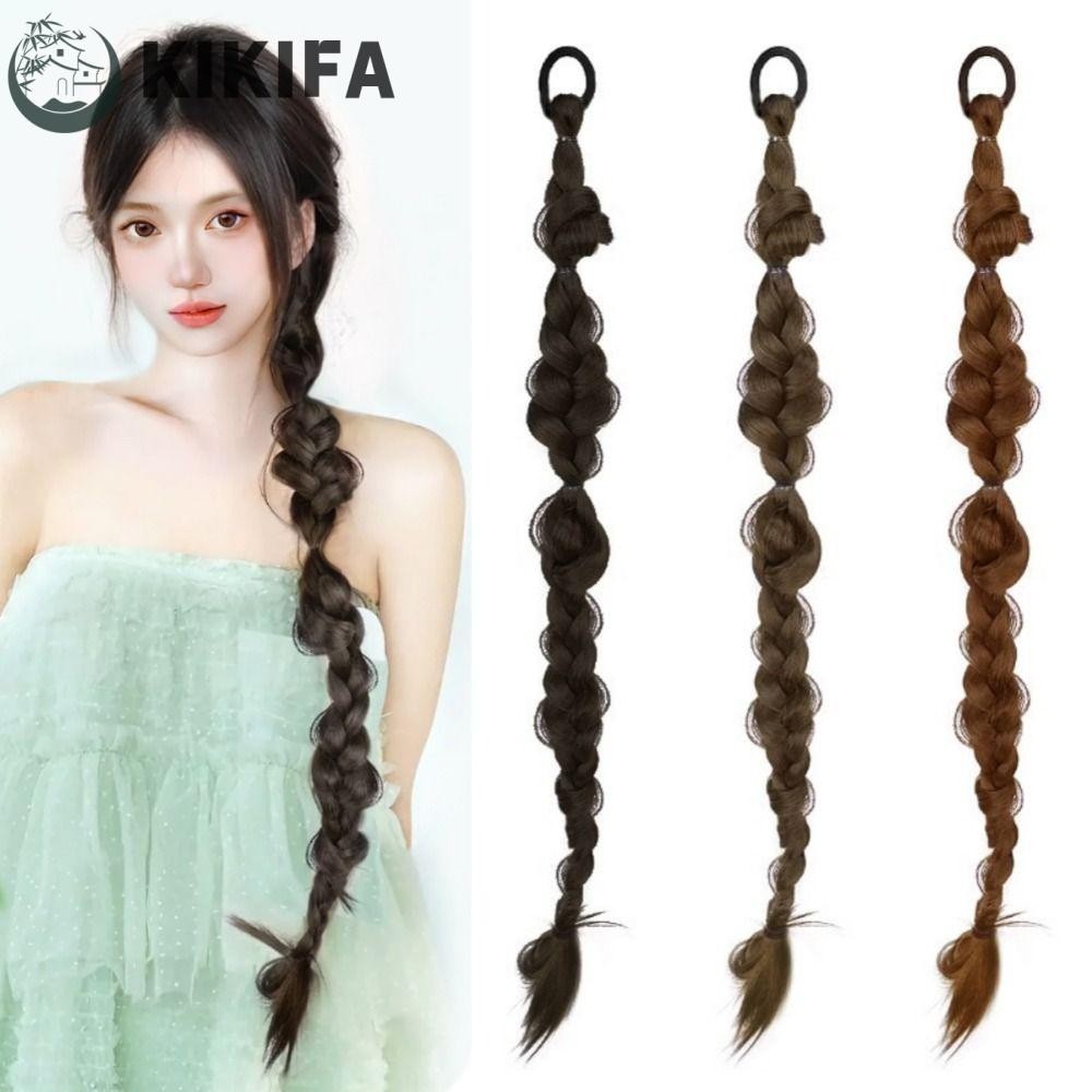 KIKIFA Pony Tail with Hair Rope, Synthetic Cheongsam Long Braided ...