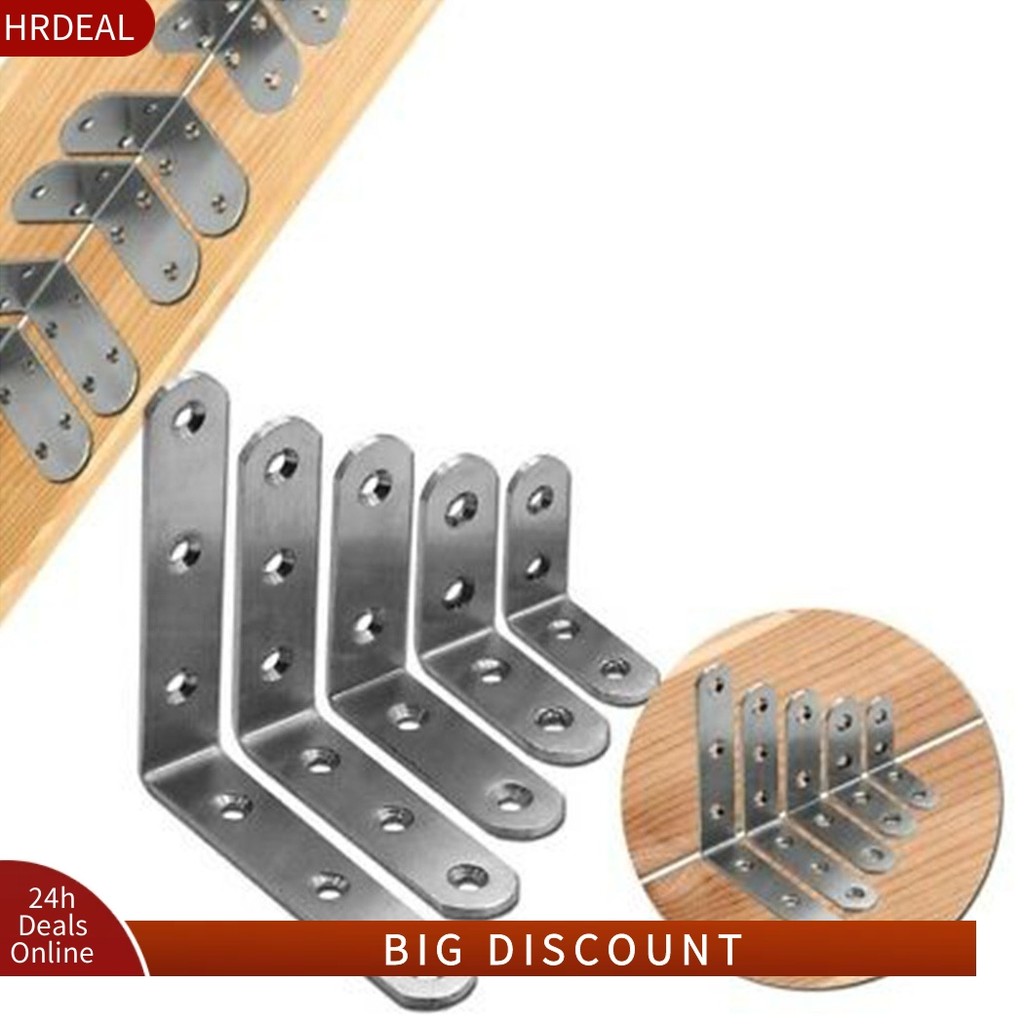 4pc Stainless Steel Corner Braces Brackets Right Angle L-Shape Brace ...