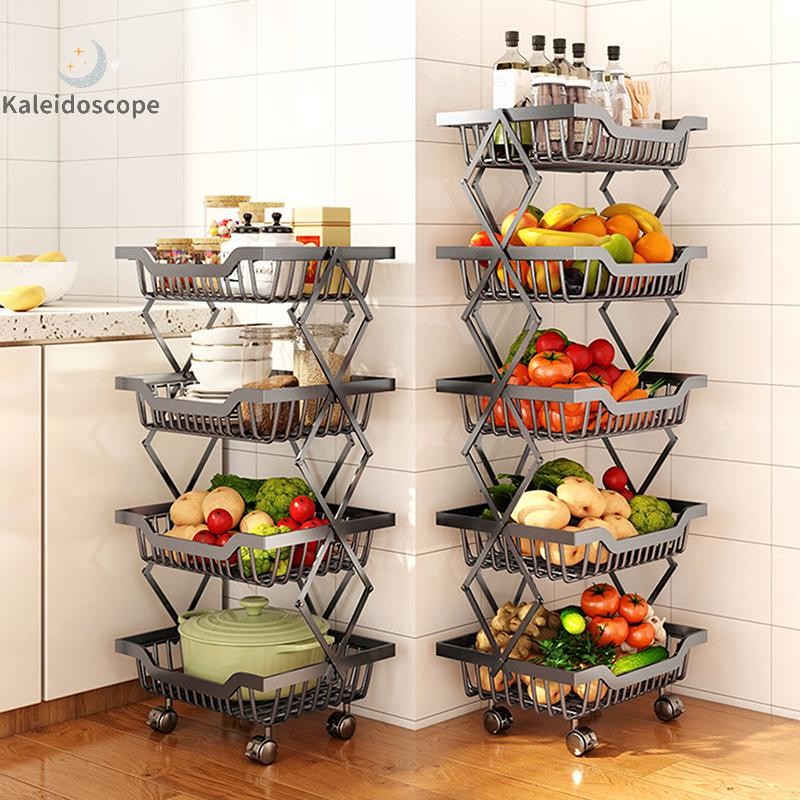 Kaleidoscope Movable Fruit Basket Multi-layer Vegetable Storage Cart ...