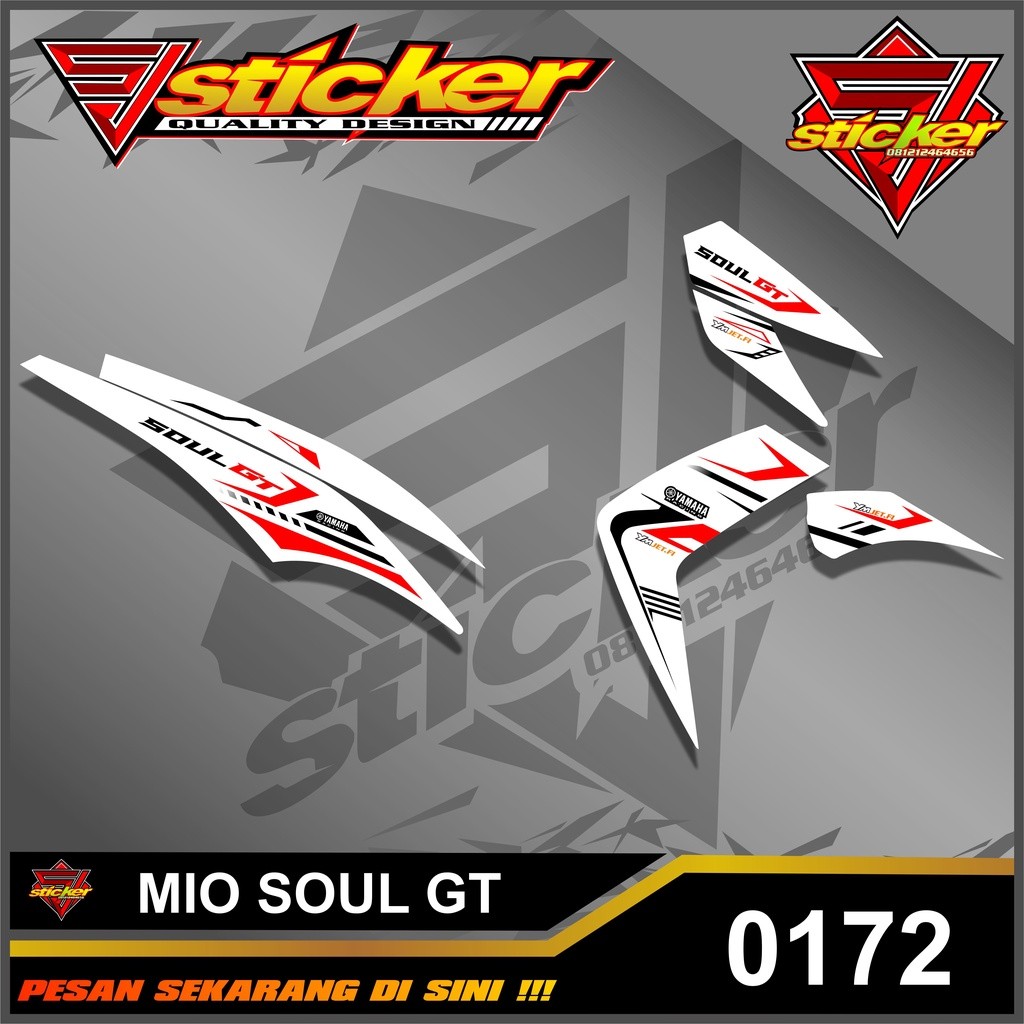 Soul GT MOTORCYCLE STRIPING STICKER RACING VARIATIONS SEMI FULL-SCOTLET ...