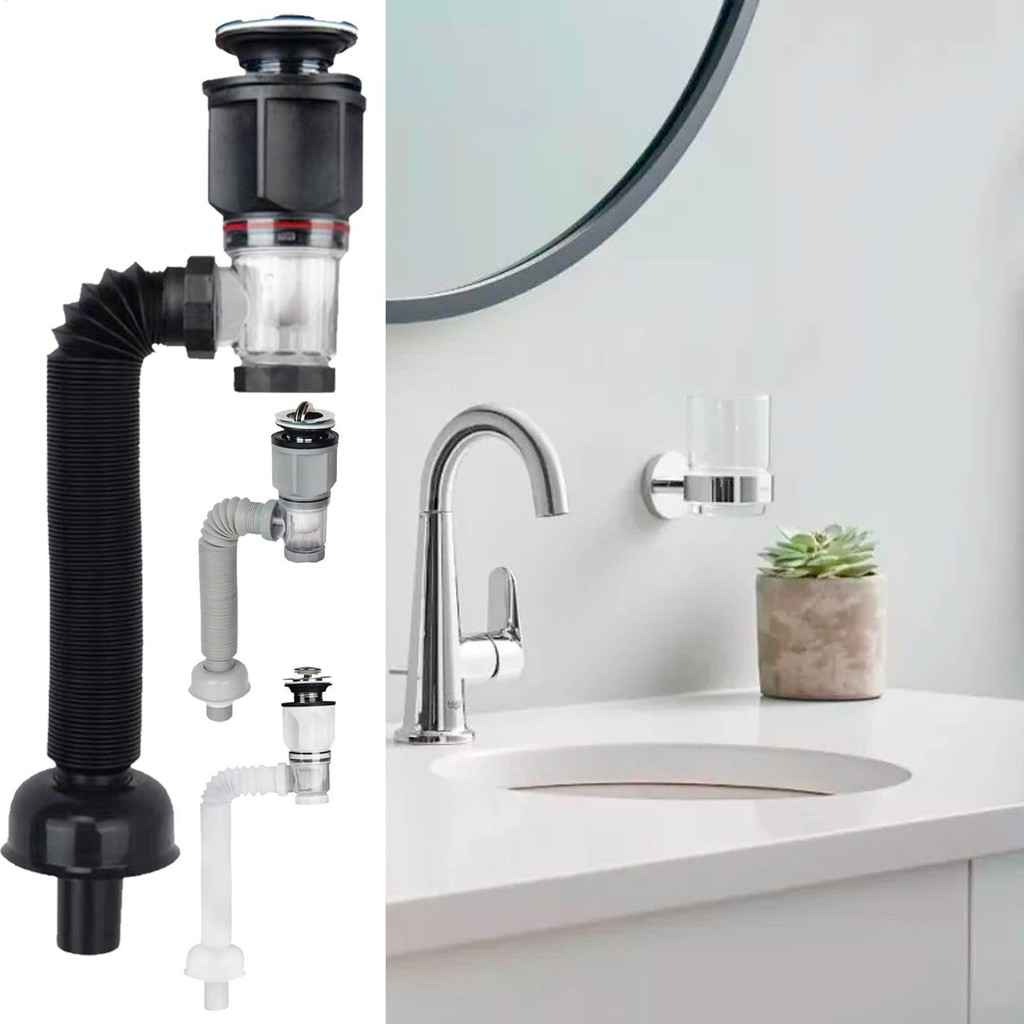 Sink Drain Pipe Kit Anti-Odor Drain Pipe Sink Drain Kit Sink Plumbing ...