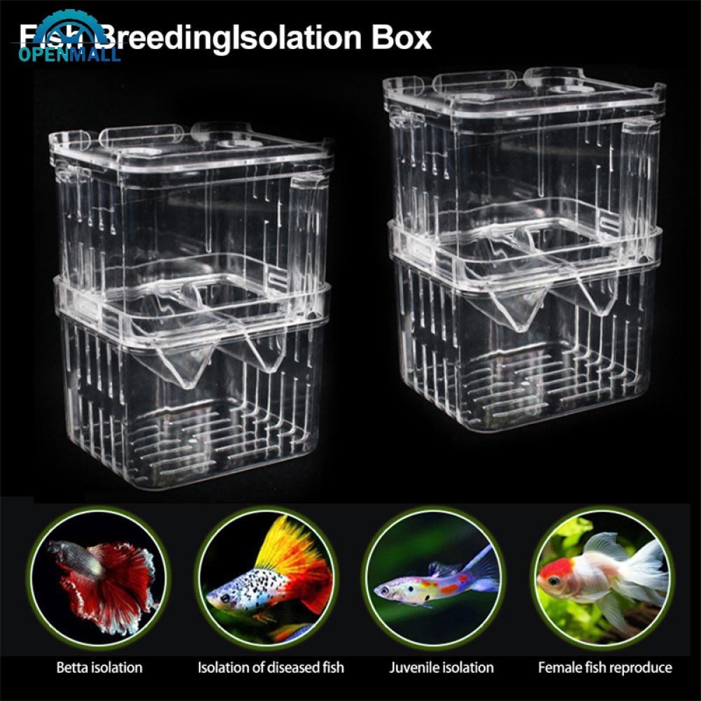 OPENMALL Double-Deck Clear Fish Breeding Isolation Box Aquarium Breeder ...