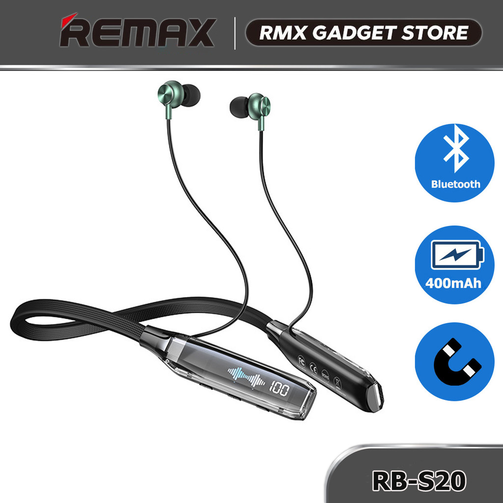 Remax Bluetooth 5.3 Wireless Neckband Sports Earphone RB-S20 | Shopee ...