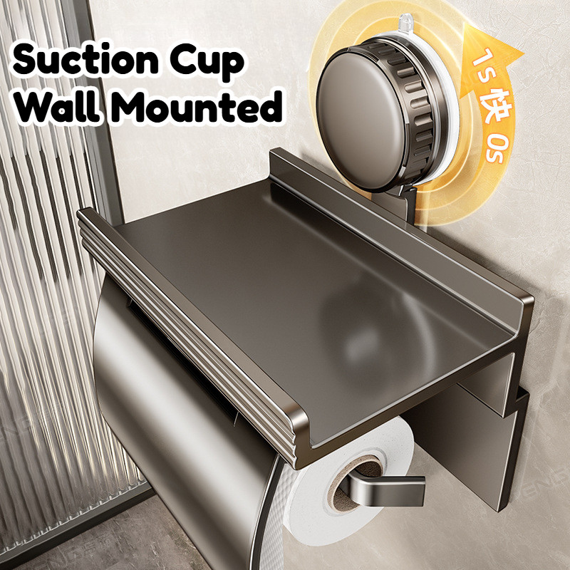 Suction Cup Wall Mounted Tissue Holder/Roll Paper Holder No Drilling ...