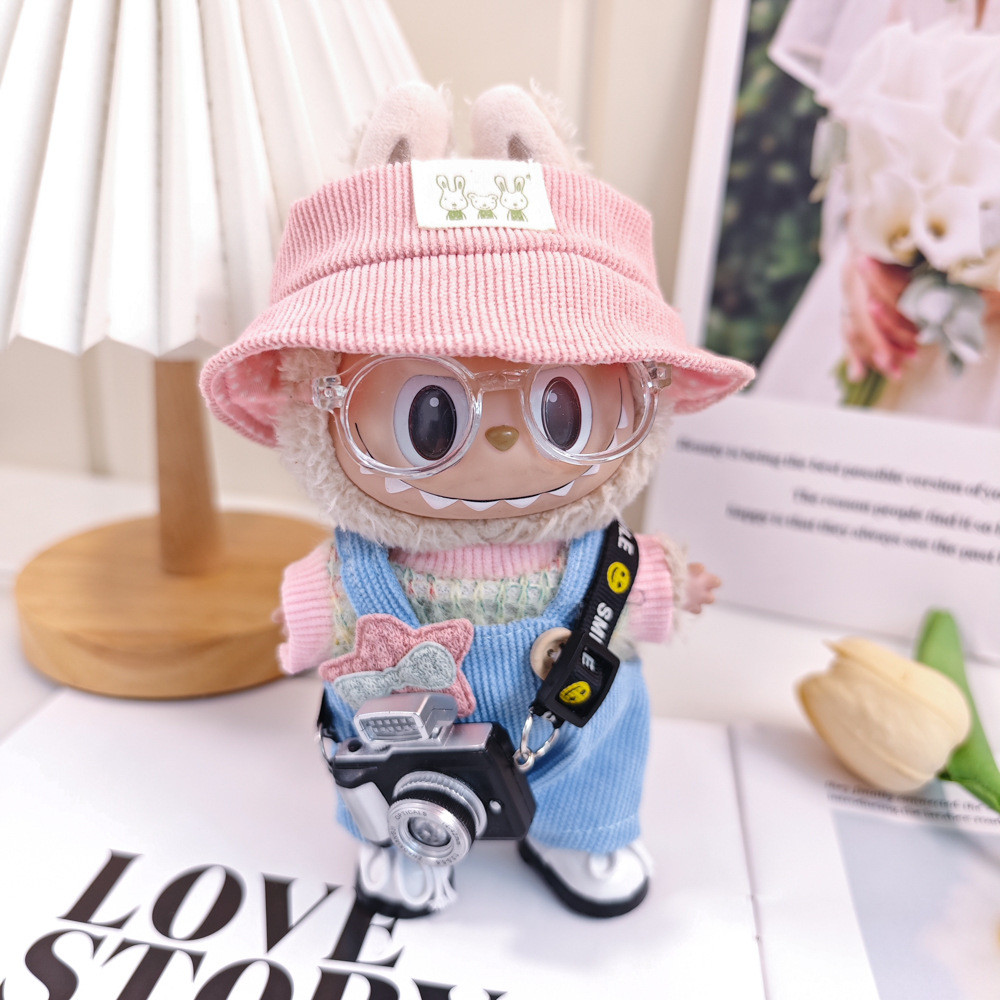 3 sets schattige poppenkleding voor Labubu en pluche kleding voor 17 cm pop, kledingsets en poppenaccessoires, verkleedcadeau (geen pop, alleen kleding