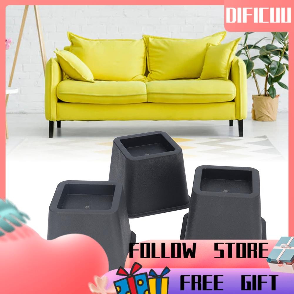 Dificuu 6Pcs 3 Inch Trapezoid Furniture Risers Sofa Leg Pads For Bed ...