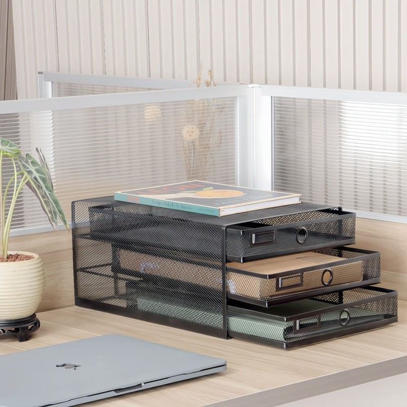 SG [Layered Storage] Desktop File Grid Storage Rack Office with Drawer ...
