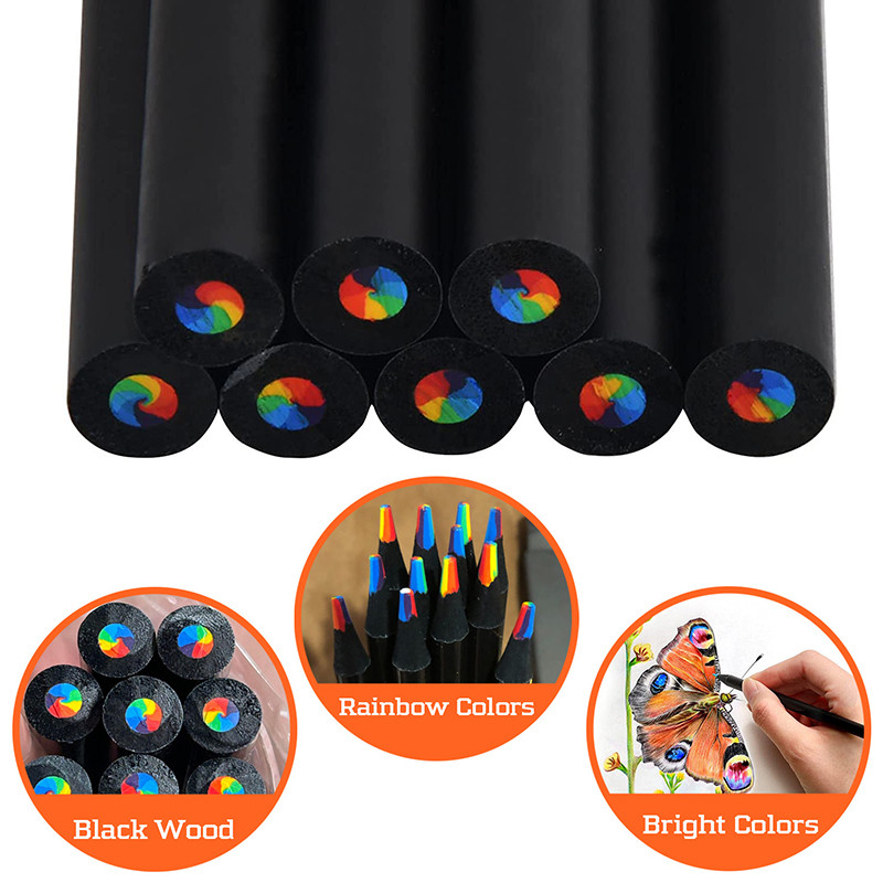 [MMBB] 1Pc 7 Colors Gradient Rain Pencils Jumbo-Colored Pencils ...