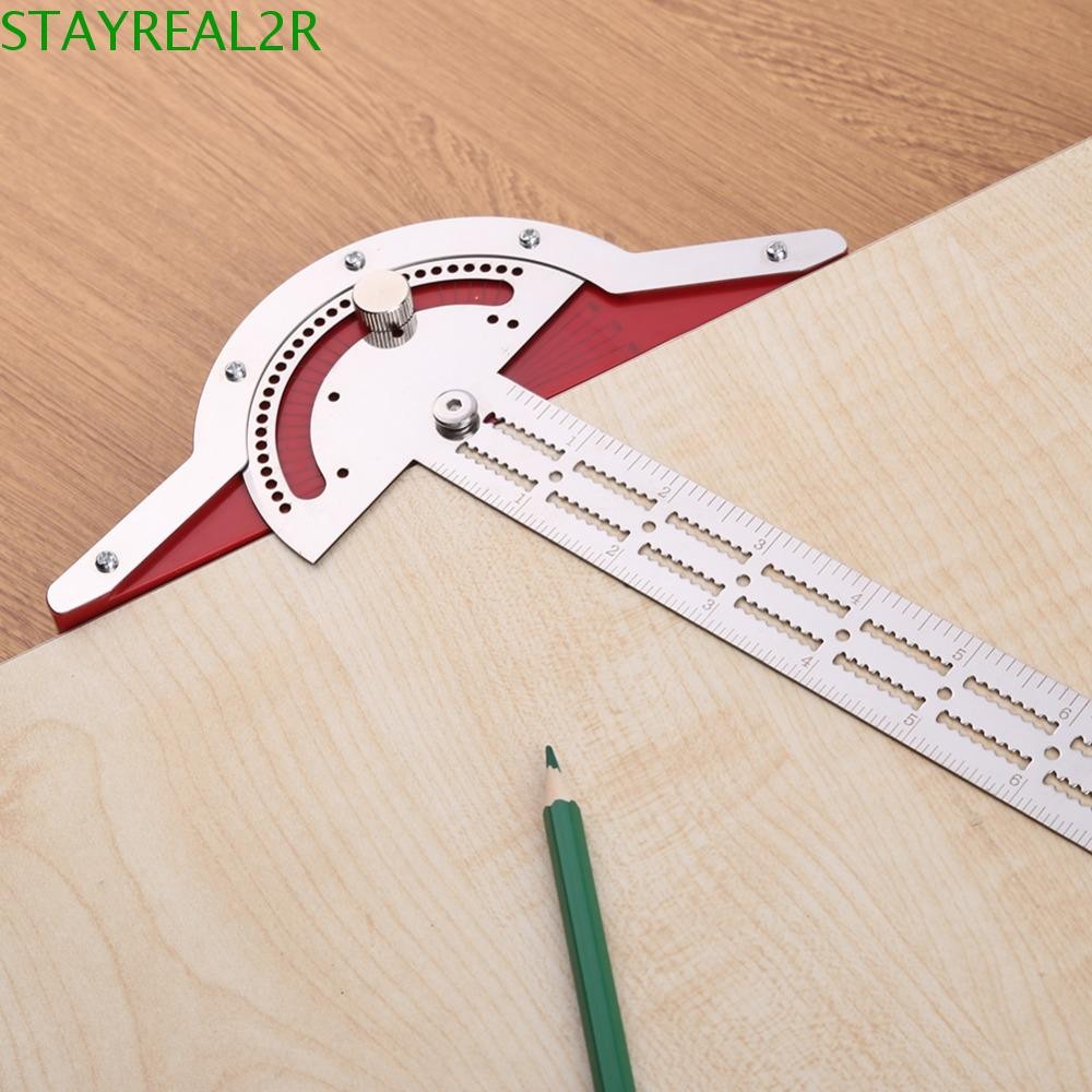 STAYREAL2R Protractor, Stainless Steel T-Type Woodworkers Edge Ruler ...