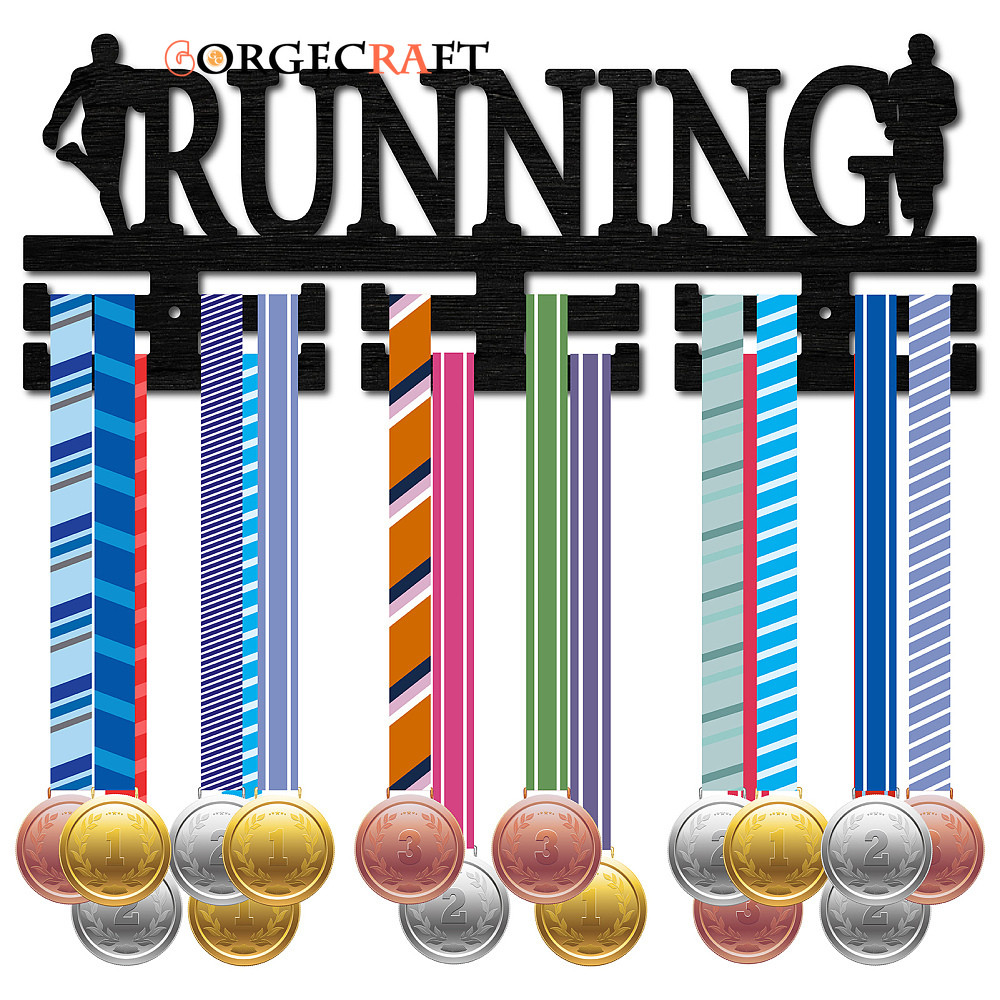 1Set Wood Running Medal Hanger Display Medal Holder Run Sport Medal ...